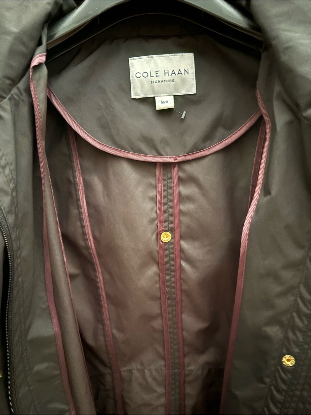 Cole Haan Signature Black Packable Rain Jacket with Pouch LIKE NEW - Picture 5 of 12